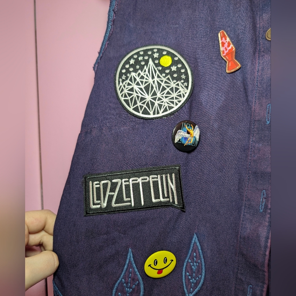 Nirvana Upcycled Purple Denim Vest - Picture 6 of 9